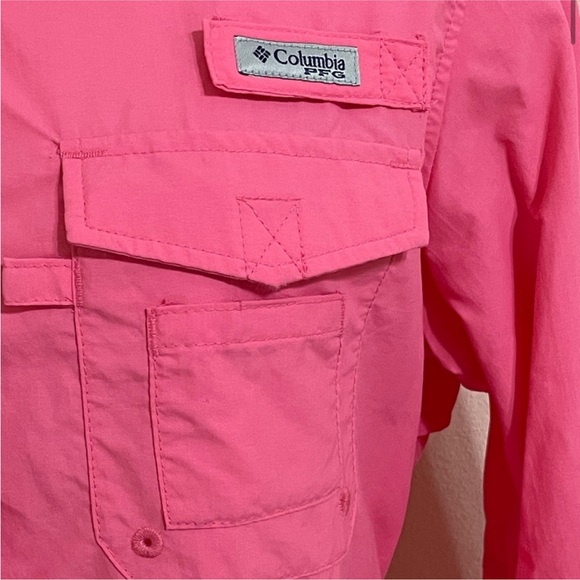 COLUMBIA Women’s Pink Long Sleeve Button Down Outdoor UPF 50 Shirt Medium - Picture 3 of 11